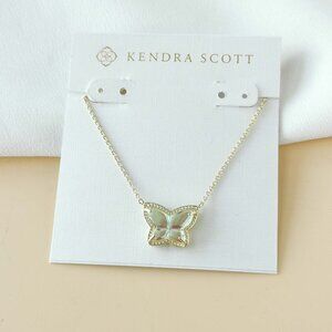 NEW Kendra Scott Lillia Butterfly Gold Dichroic Glass Necklace